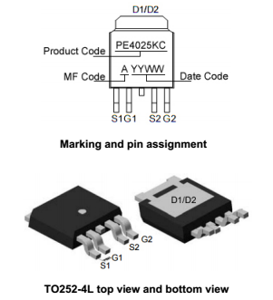 PE4025KC 40V/N+P TO252-4L/õ