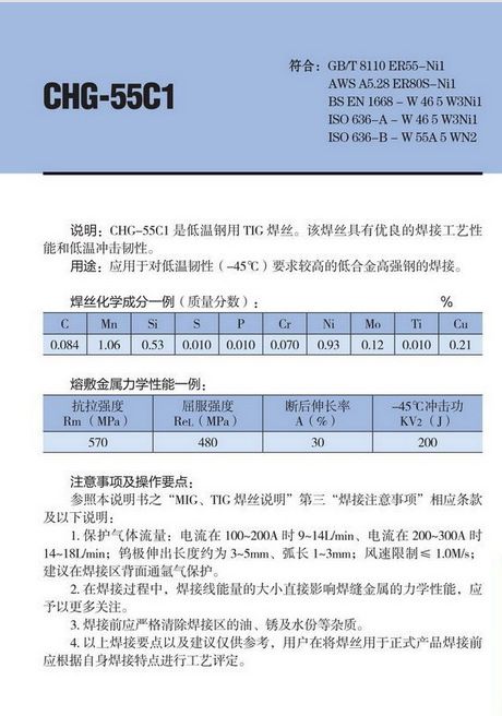 CHG-55C1/ER80S-Ni1¸ֺ˿