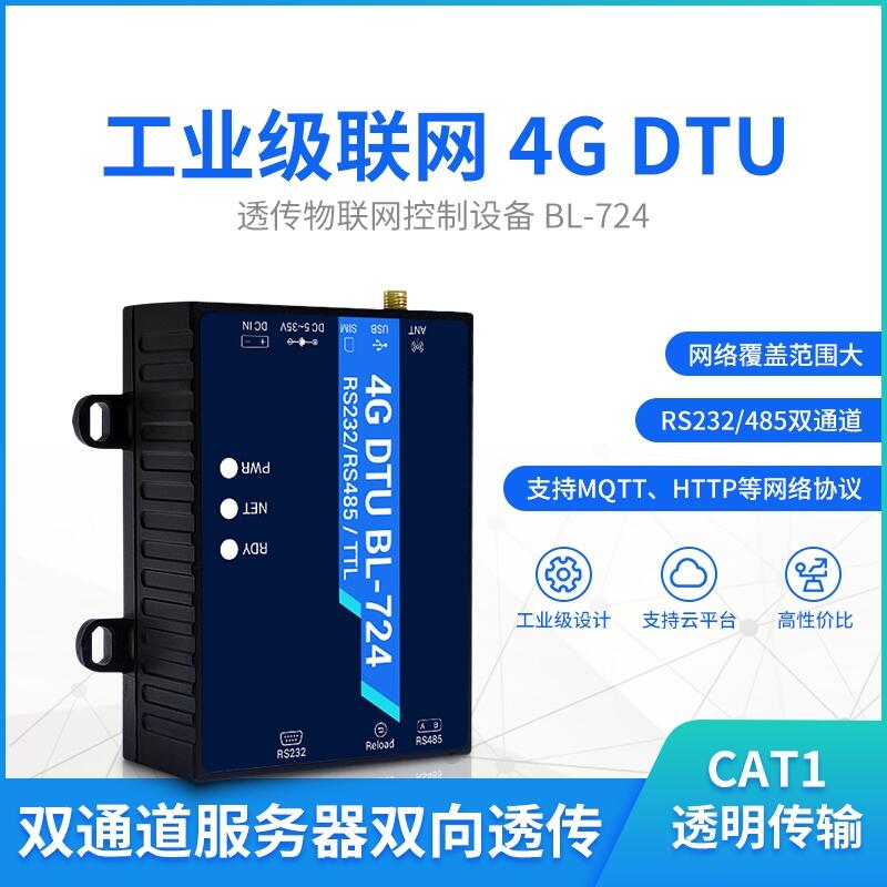 ҵ4G DTU CAT1͸RS232/485˫ͨ˫͸